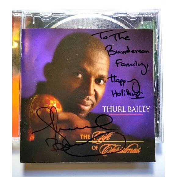 Thurl Bailey The Gift of Christmas CD Album Hand Signed 2001 Funk Soul Holidays